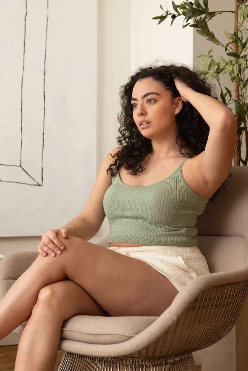 Sweater Ribbed Cropped Tank Top