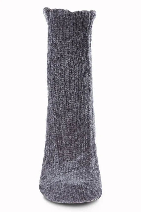 Cozy gray chenille sock with ribbed texture, classic style, Love Classic high quality fashion
