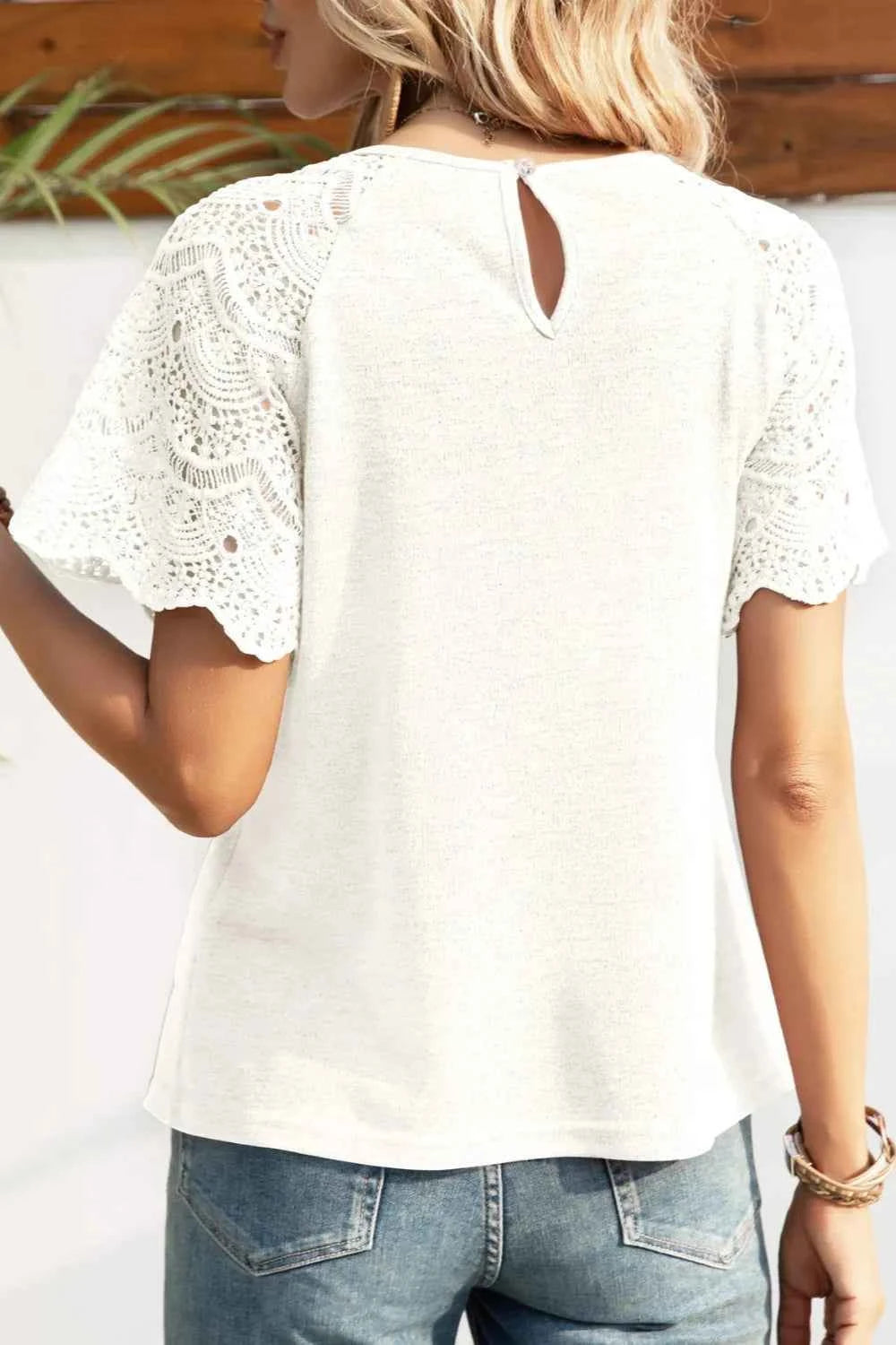 Short Sleeve Crochet Top