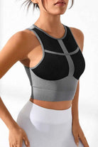 Color Block Round Neck Active Tank