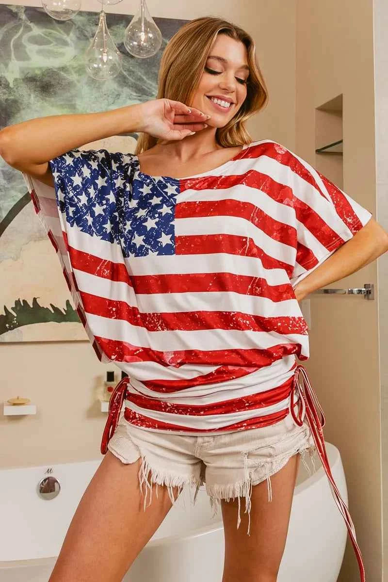 American Flag Knit Top
