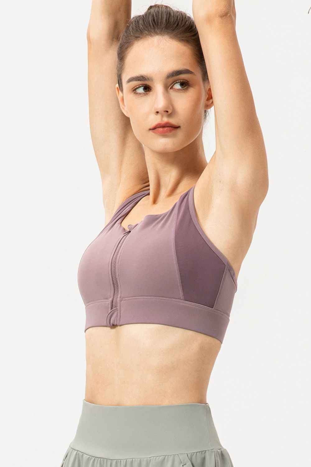 Zip-Up Sports Bra