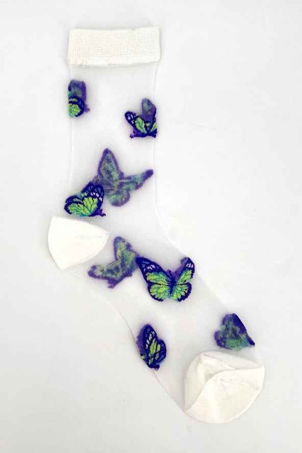 Fancy Butterfly Sheer Sock