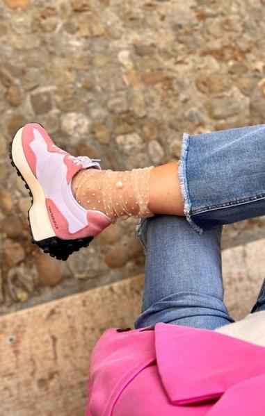 Sheer Velvet Mini Polka Dot Socks