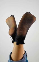 Sheer Glitter Bow Socks