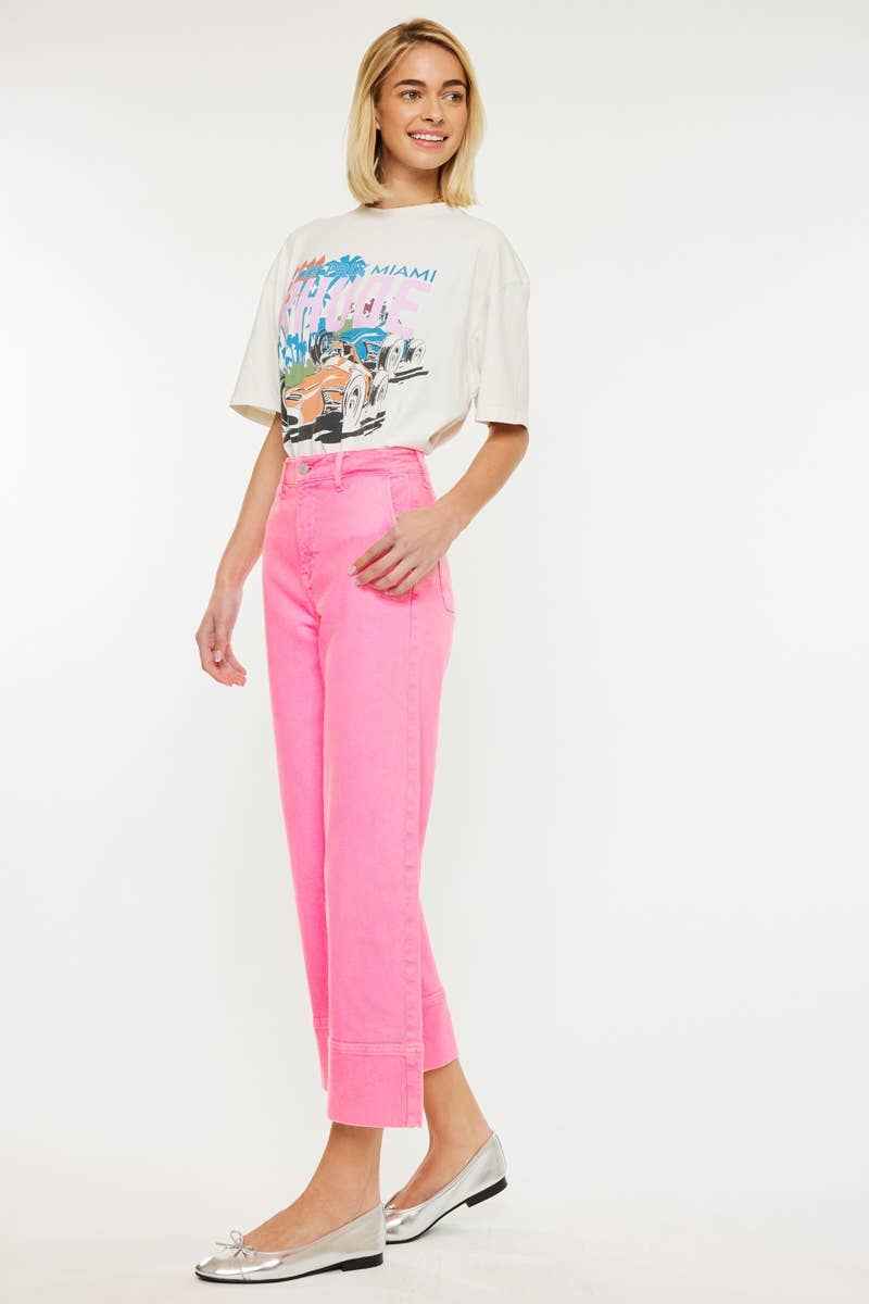 High Rise Cropped Wide Leg Jeans