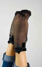 Sheer Glitter Bow Socks