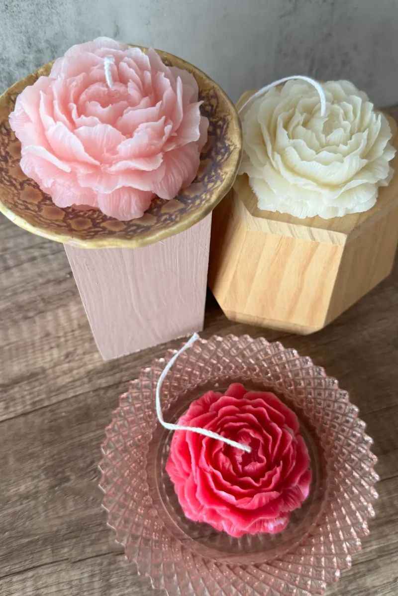 Peony Flower Candles