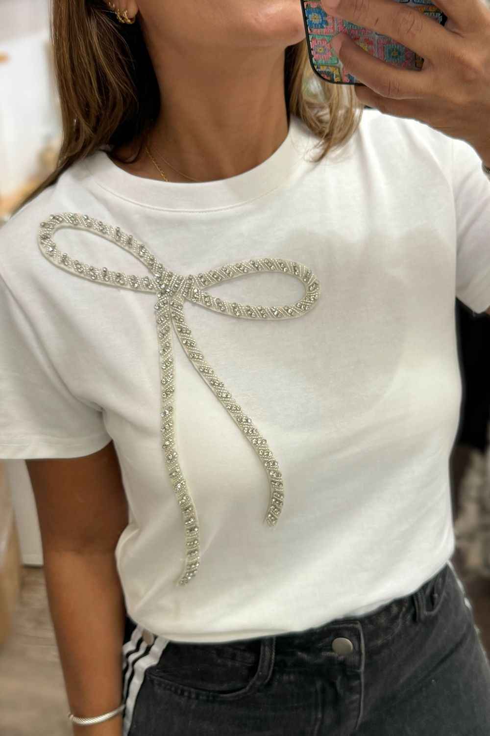 Rhinestone Bow T-Shirt