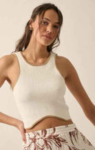 Shaper Fit Ribbed-Knit Racerback Tank Top