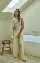 Striped Sleeveless Open Back Tank