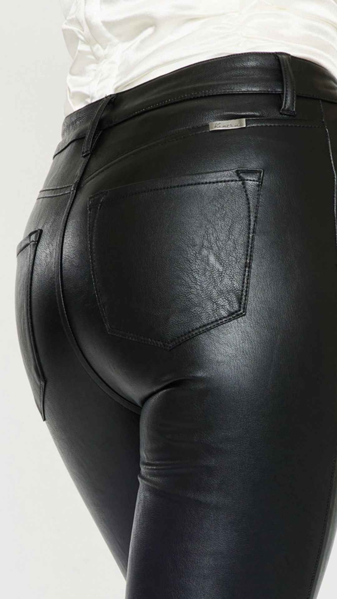 High Rise Faux Leather Super Skinny Jeans