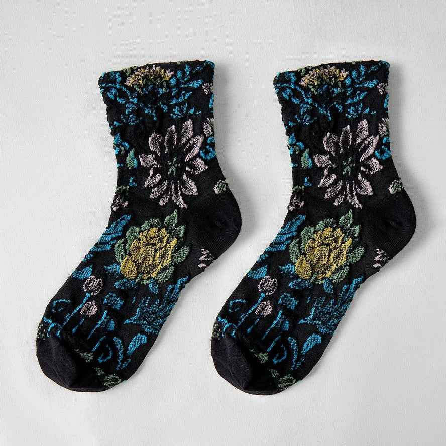 Flower Bohemian Crew Sock