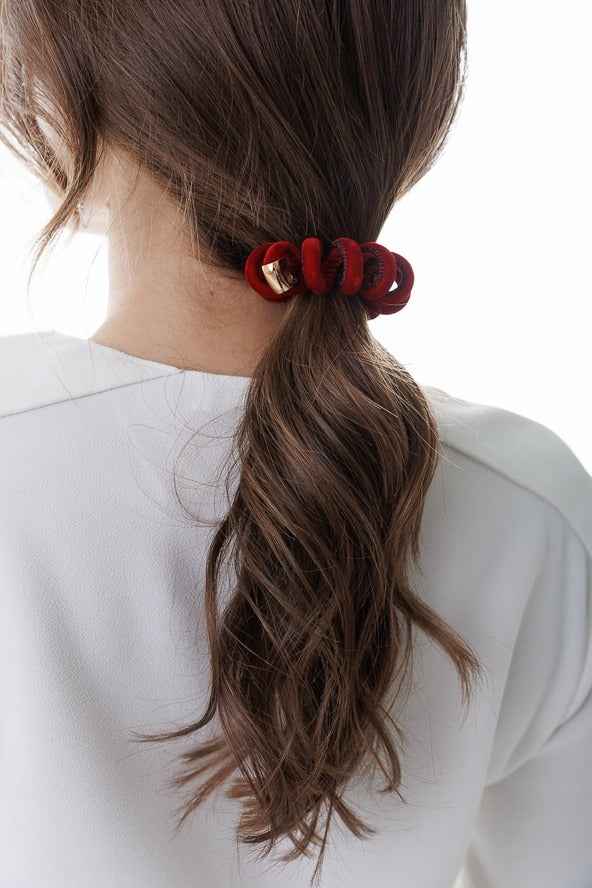 Maroon Spiral Elastic