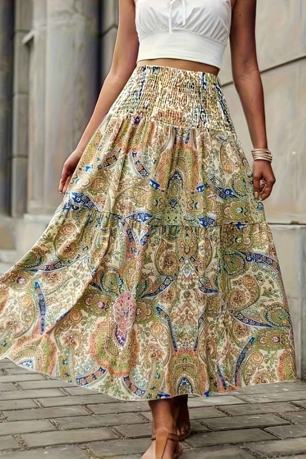 Tiered Smocked Skirt