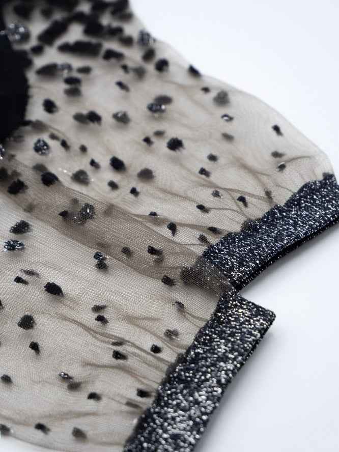 Transparent Socks with Silver Polka Dots