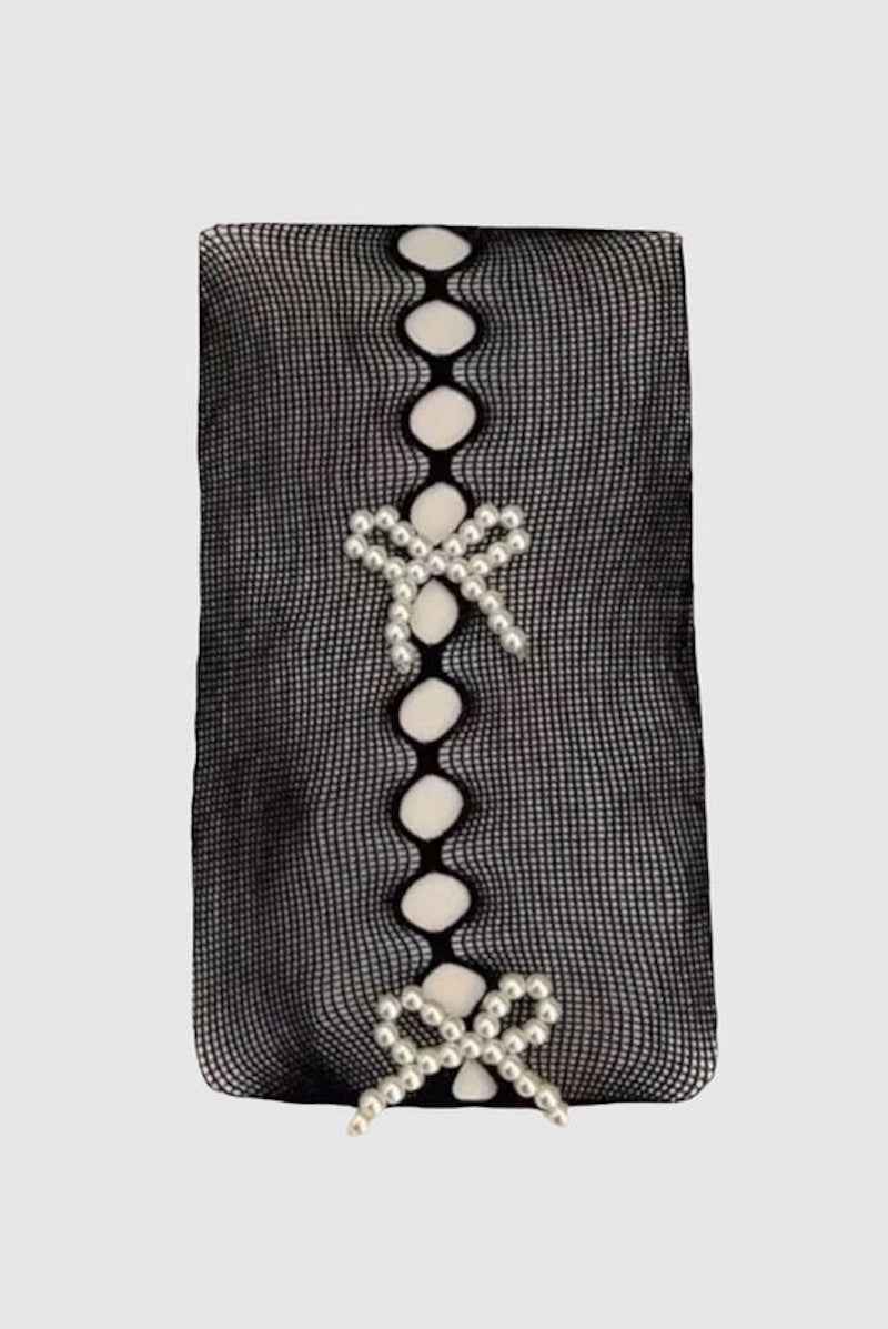 Pearl Bow Peek A Bow Tights