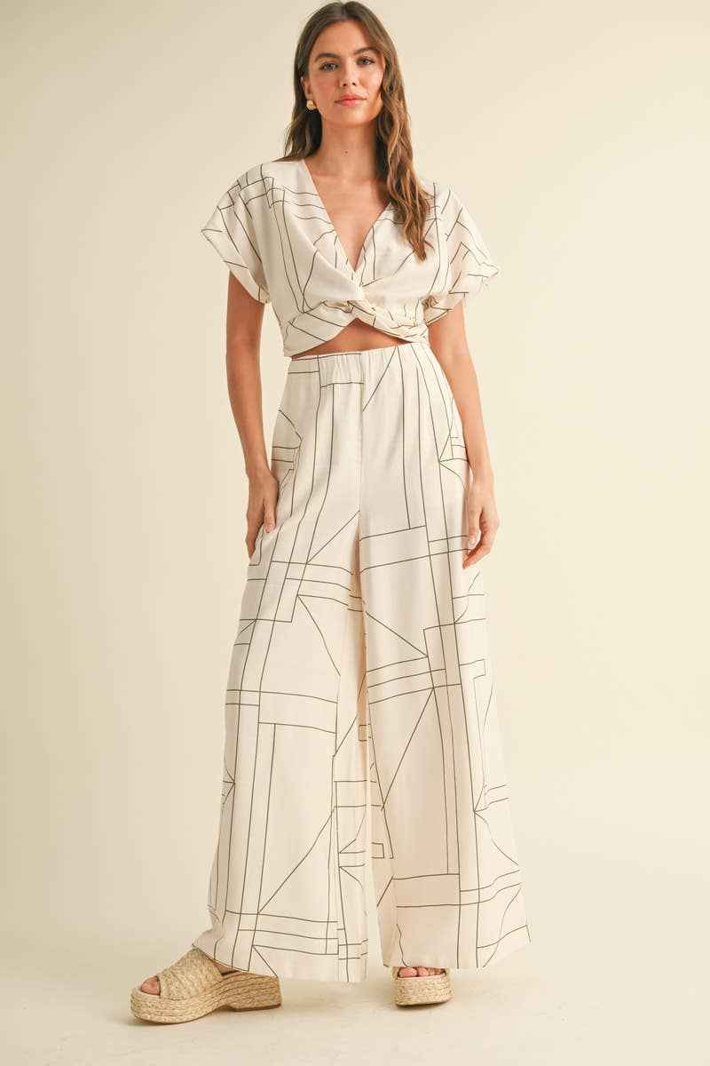 Multi Grid Pattern Knot Front Top