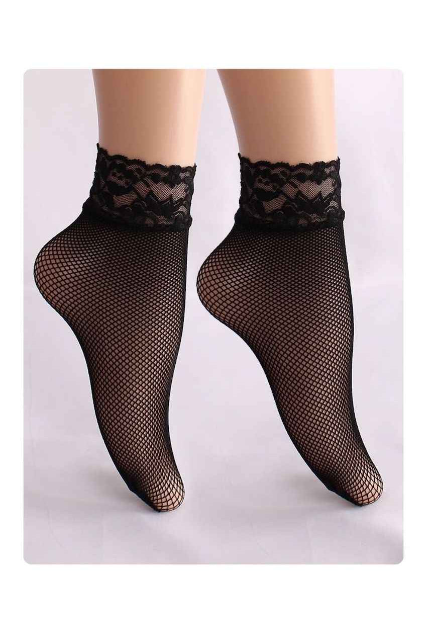Classic Double Net Fishnet Lace Socks