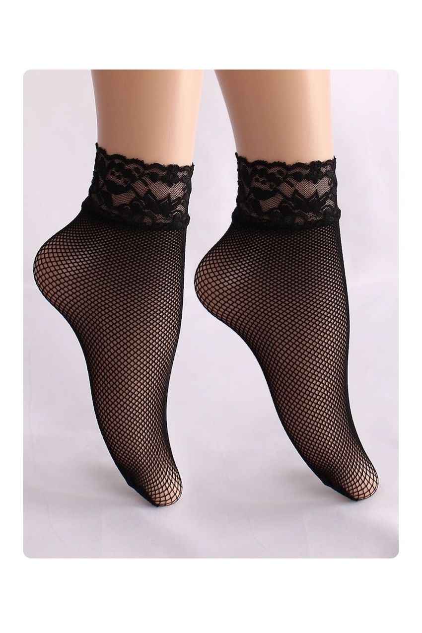 Classic Double Net Fishnet Lace Socks