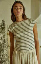 Striped Sleeveless Open Back Tank