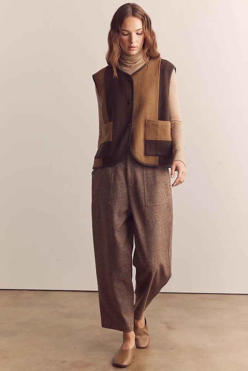 Wool Blend Baby Herringbone Pants