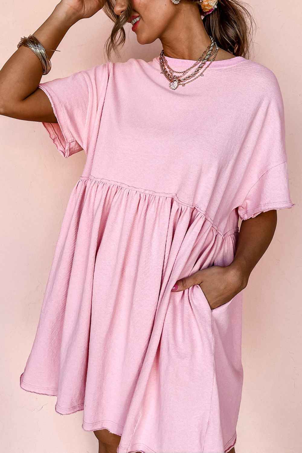 Blush Pink Voluptuous Mini Dress