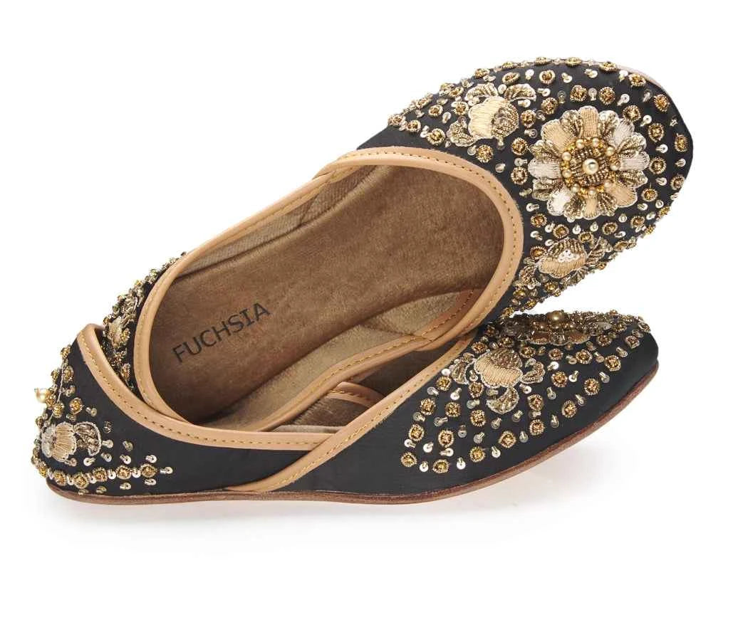 Handmade Embroidery Flats Midnight Summer