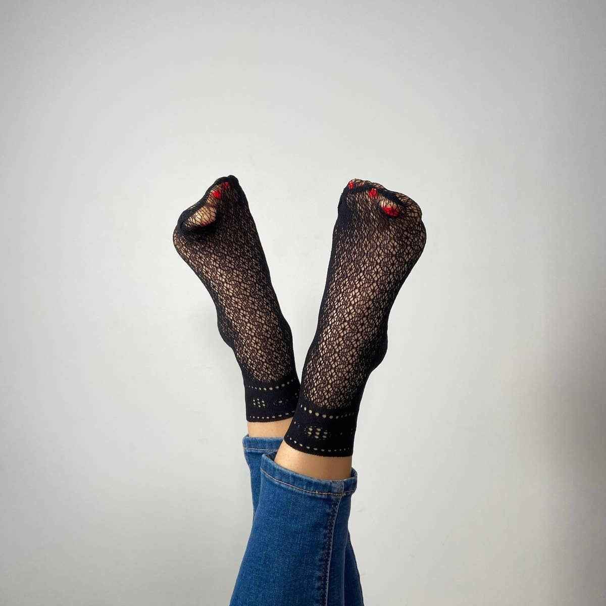 Lace Mixed Fishnet Socks, Set of 3