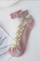 Floral Short Ankle Sheer Socks