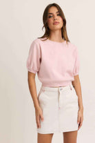 Short Puff Sleeve Sweater Top