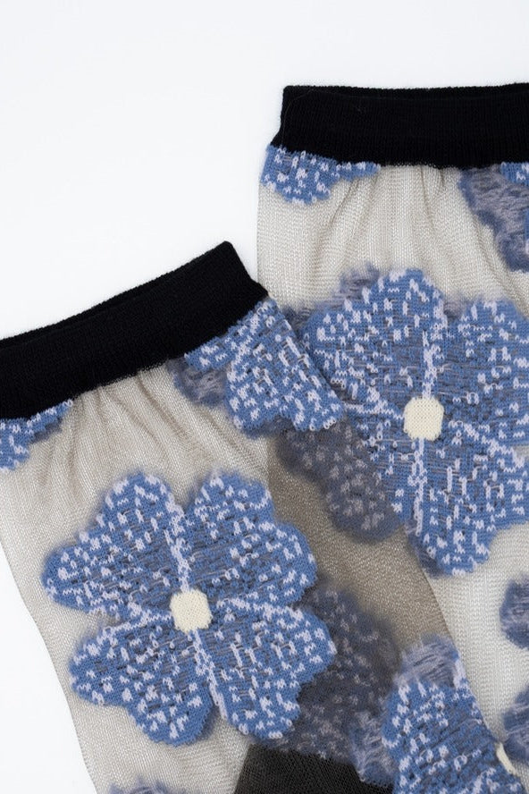 Transparent Floral Gift Socks Blue - Love Classic 3