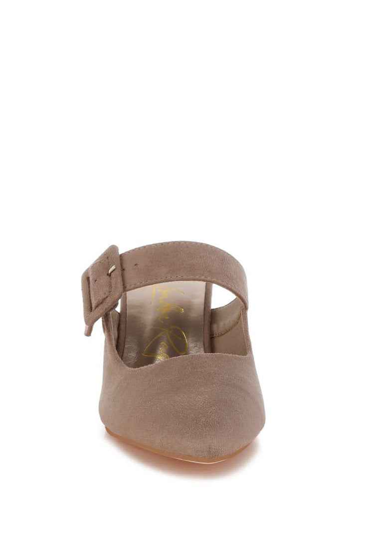 Buckle Strap Microfiber Mules