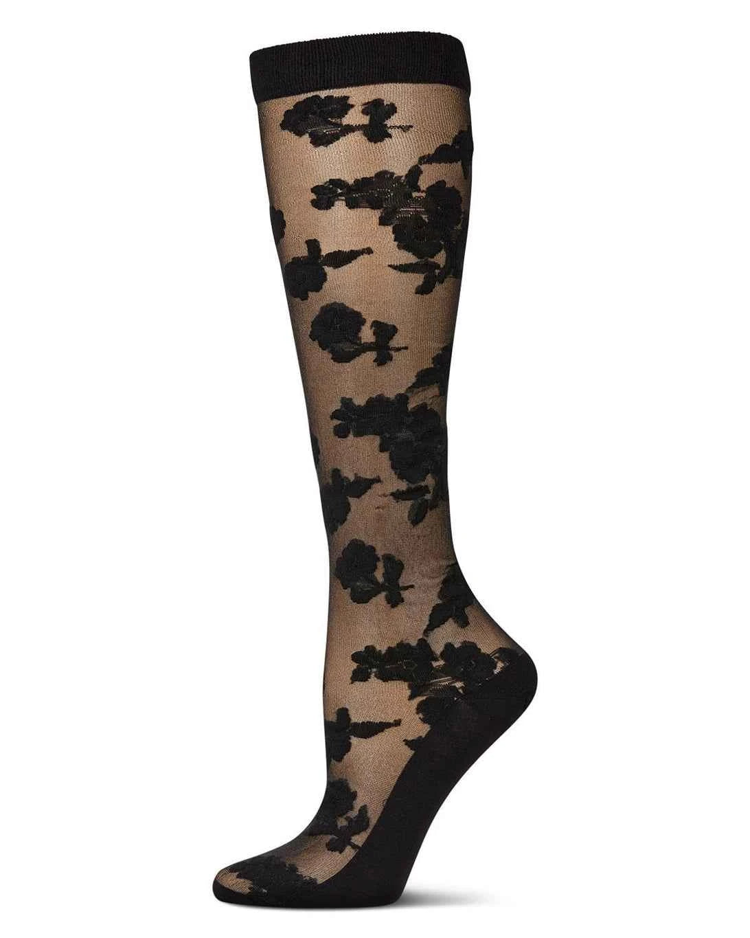 Floral Sheer Knee High Socks