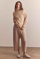 Cashmere Wool Blended Knit Baggy Pants