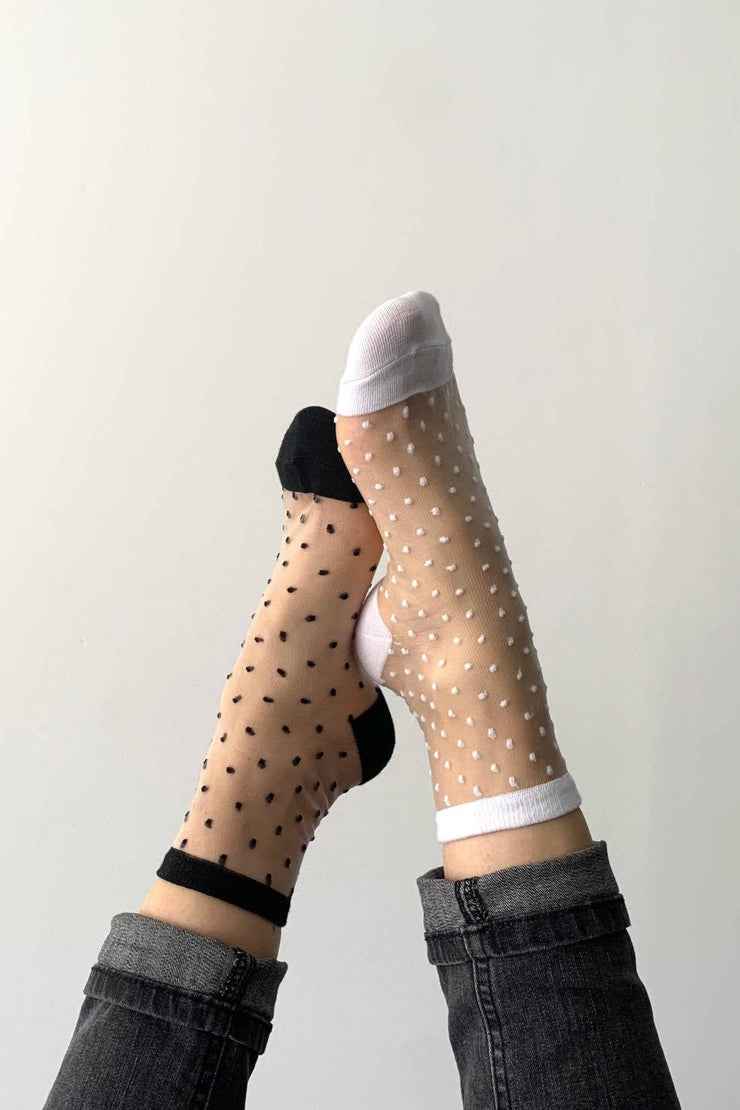 Transparent Plumetis Socks