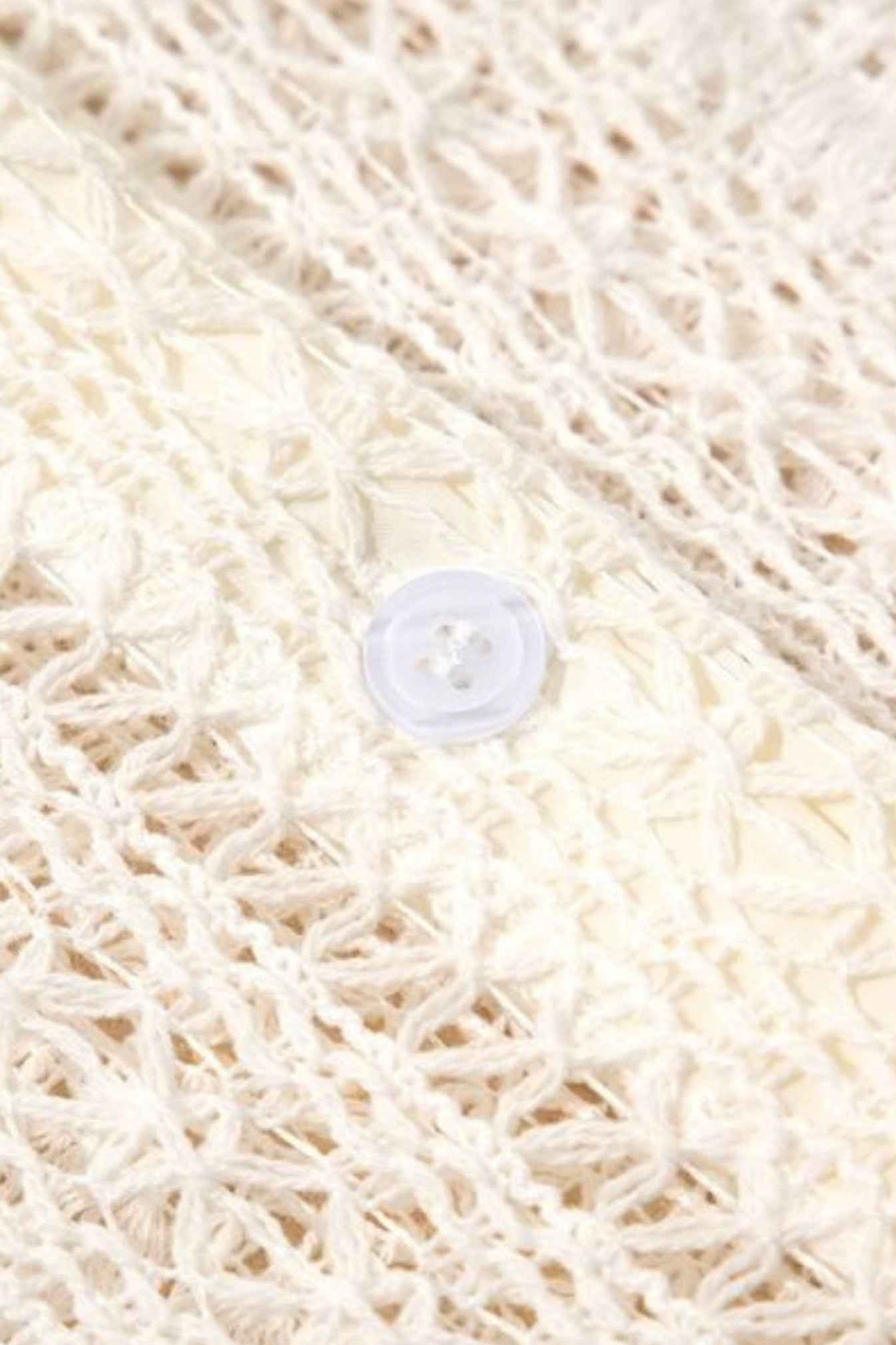 Lace Crochet Collared Oversized Shirt