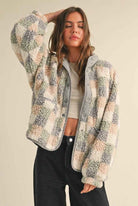 Multi Color Patterned Sherpa Jacket