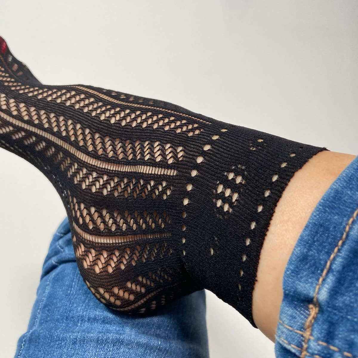 Lace Mixed Fishnet Socks, Set of 3