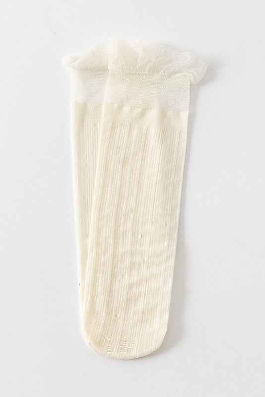 Sheer Ruffle Tulle Sock