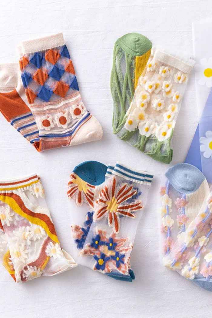 5-Pair Mesh Socks For Women