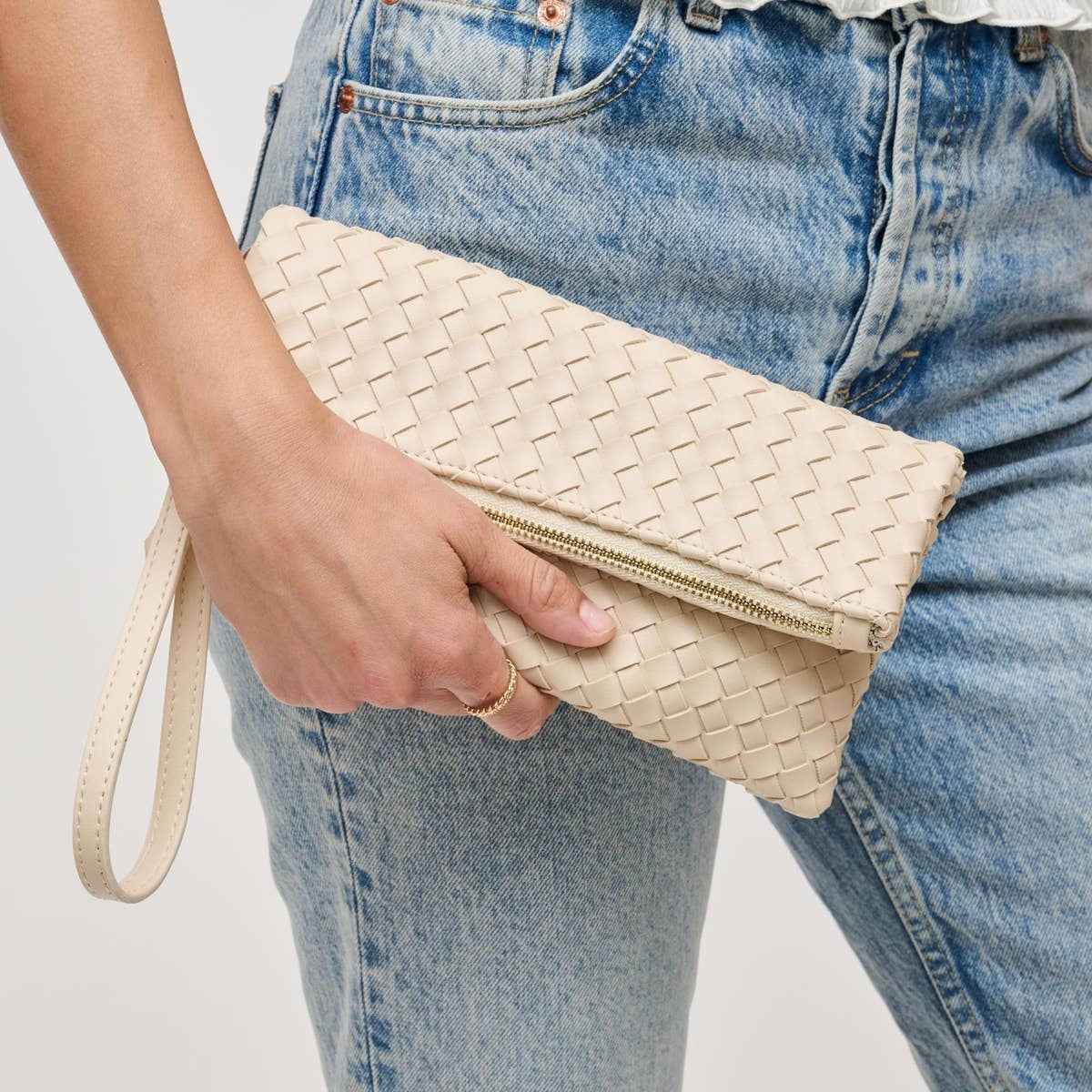 Aria Woven Wristlet Clutch