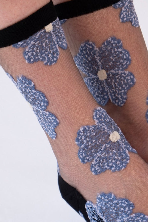 Transparent Floral Gift Socks Blue - Love Classic 4