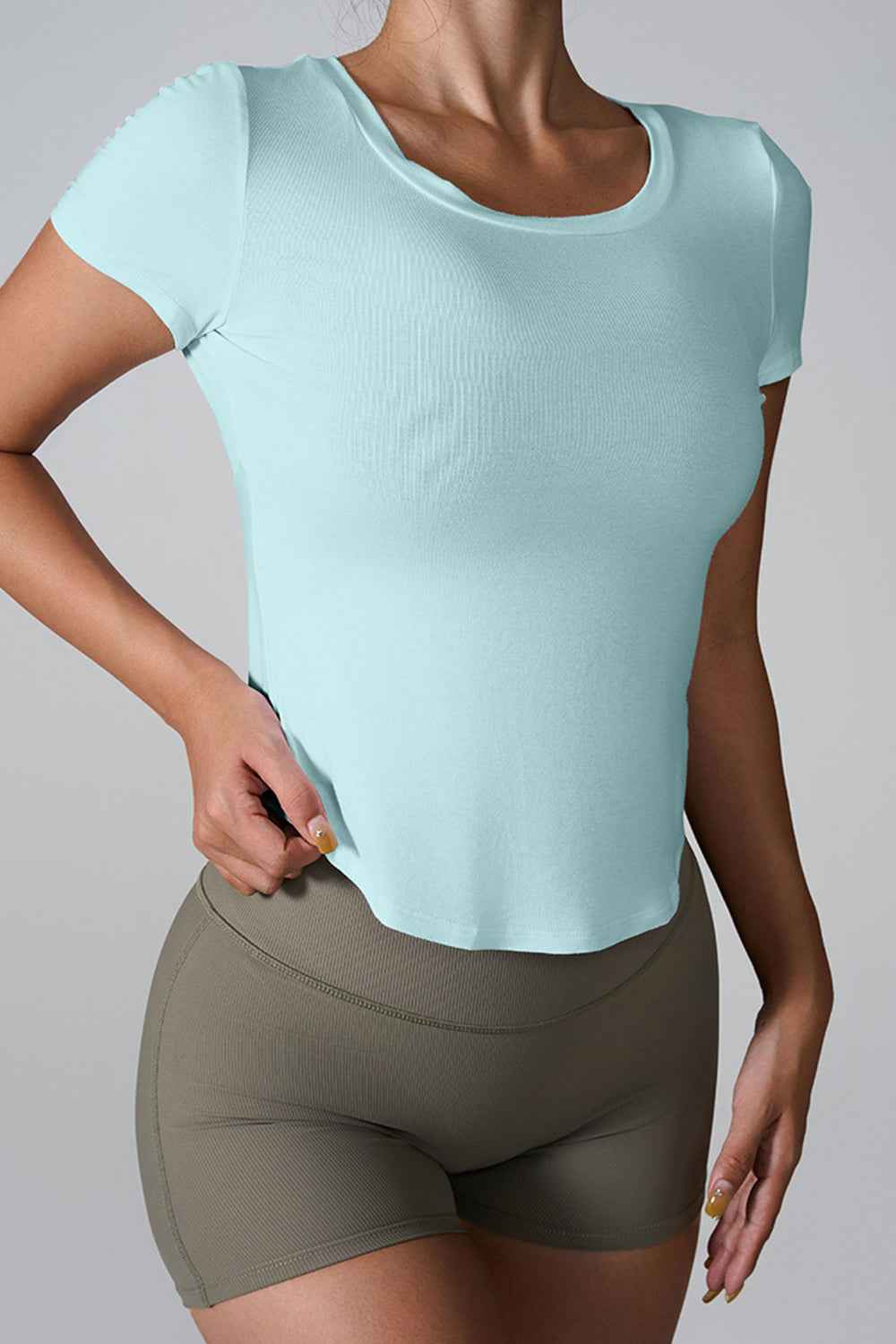 Cutout Round Neck Active T-Shirt
