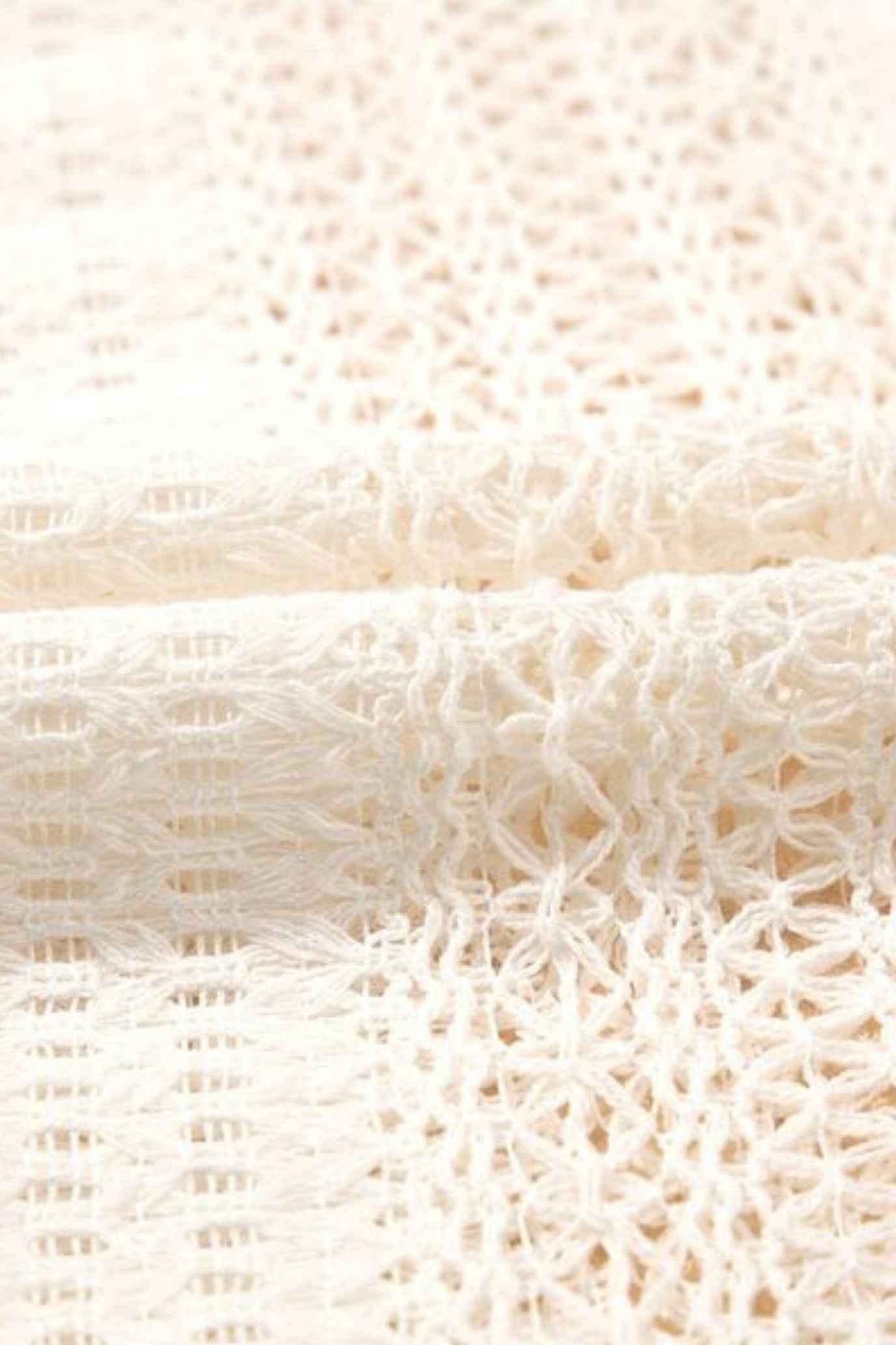 Lace Crochet Collared Oversized Shirt