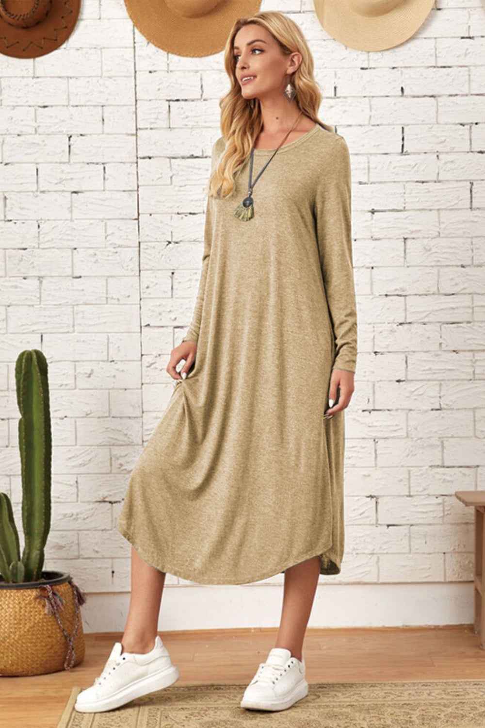 Long Sleeve Comfort Tee Dress