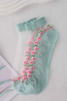 Floral Short Ankle Sheer Socks