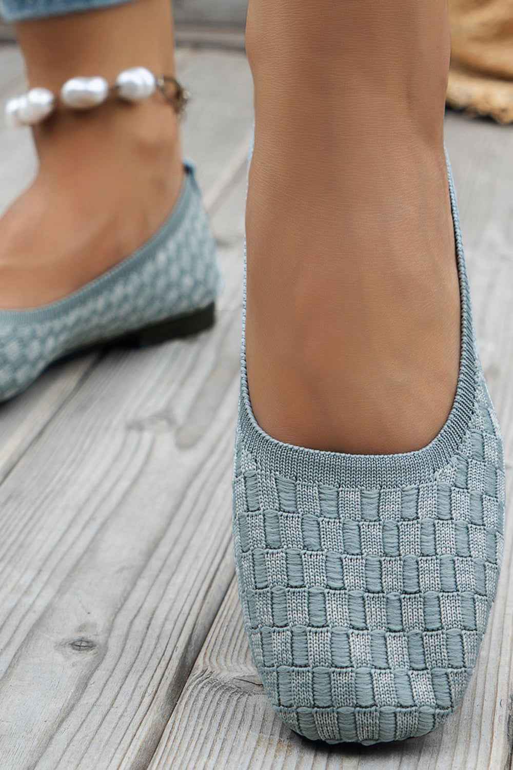 Mesh Round Toe Flat Slip-Ons