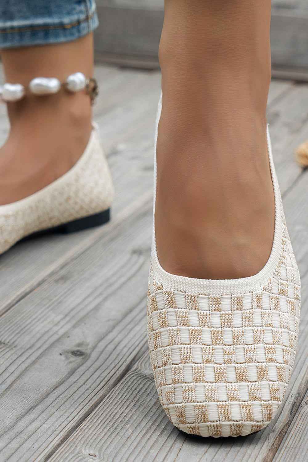 Mesh Round Toe Flat Slip-Ons