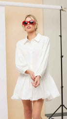 Shirt Bubble Hem Mini Dress